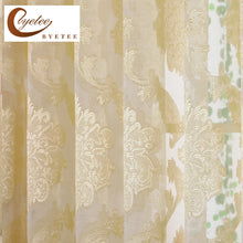 Yellow Curtain For Living Room Jacquared Sheer Tulle for Kitchen Door Organza Bedroom Curtains Voile Custom Made