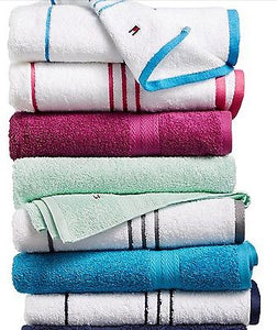 Tommy Hilfiger Bath Towels - Authentic Cotton - Speical 27" x 52" - The White Rose USA