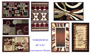 Geometric Small Rugs (20" x 31") Turkish, Stylish, for Home| Office | Hotels - The White Rose USA