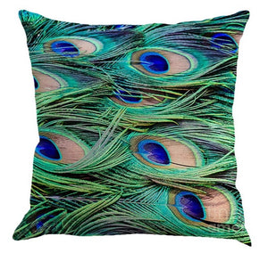 Peacock Feather Decorative Pillow Case | Cushion Cover