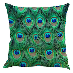 Peacock Feather Decorative Pillow Case | Cushion Cover