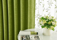 Modern Green Faux Tulle, Cotton Curtains and Drapes