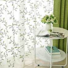 Modern Green Faux Tulle, Cotton Curtains and Drapes