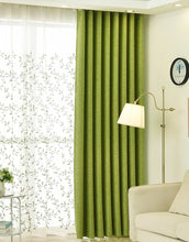 Modern Green Faux Tulle, Cotton Curtains and Drapes