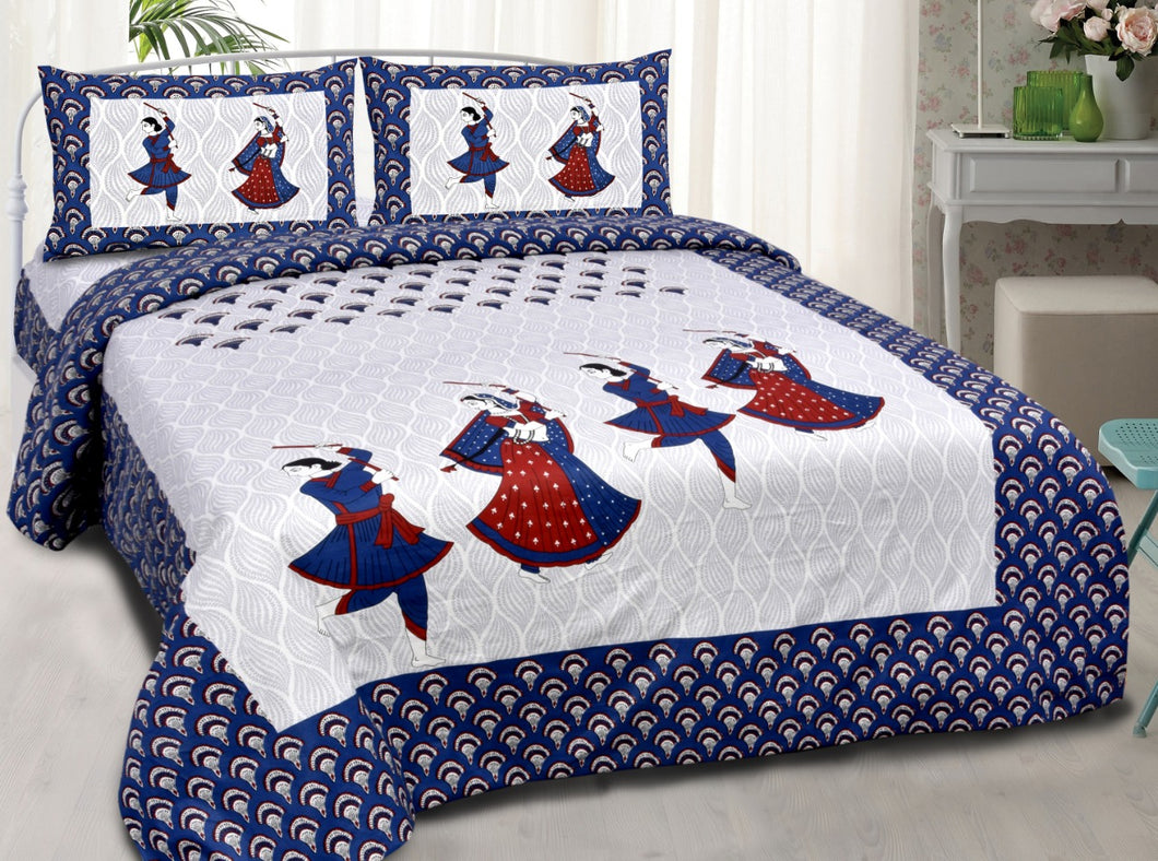 Premium RAAS Cotton Bedsheet with Pillow Covers