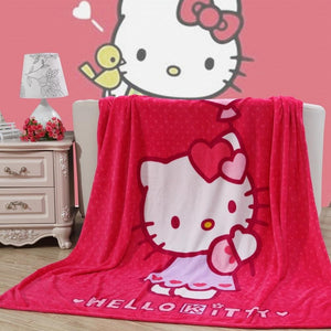 Hello Kitty Plush Flannel Blanket for Kids - Twin