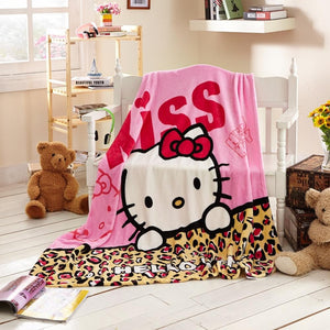 Hello Kitty Plush Flannel Blanket for Kids - Twin