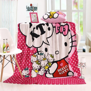 Hello Kitty Plush Flannel Blanket for Kids - Twin