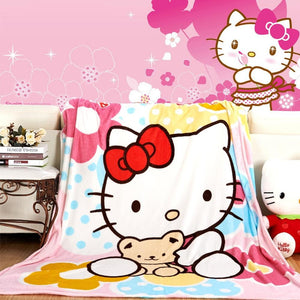 Hello Kitty Plush Flannel Blanket for Kids - Twin