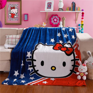 Hello Kitty Plush Flannel Blanket for Kids - Twin