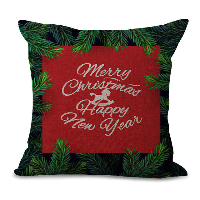 Christmas Pillow Cases and Cushion Covers - Greeting Leaves