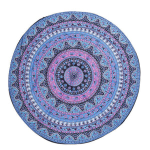 Trendy Large Blue Round Towels for beach, bath, swimming - The White Rose USA