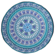 Trendy Large Blue Round Towels for beach, bath, swimming - The White Rose USA