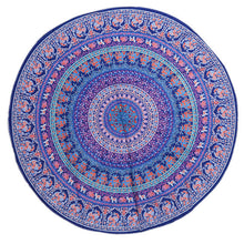 Trendy Large Blue Round Towels for beach, bath, swimming - The White Rose USA