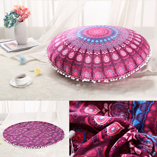 Standard Round Bohemian Cushion Cover I Pillow Case - The White Rose USA