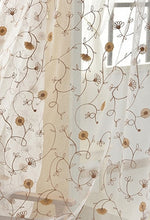 Embroidered Floral White Tulle Curtains