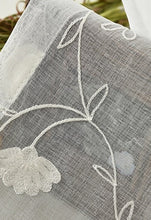 Embroidered Floral White Tulle Curtains