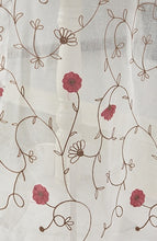 Embroidered Floral White Tulle Curtains