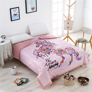 Horse Pink Summer and Fall Bedspreads Quilts