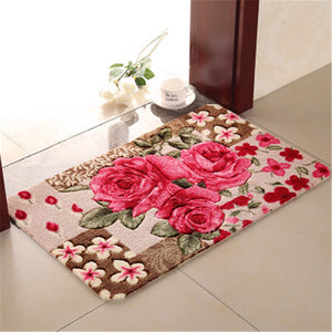 Premium Floral Nonslip Bath Rugs or Door Mats