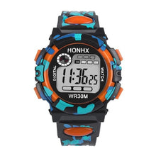 Front view of HONHX digital sports watch in Orange color