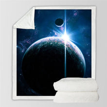 Galaxy Constellation Printed Sherpa Fleece Throw Blanket - (Twin / Full)